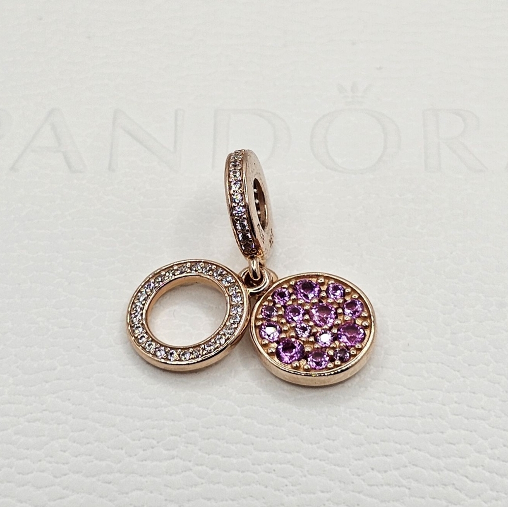 🎁Authentic Pandora ROSE SPARKLING DANGLE CHARM